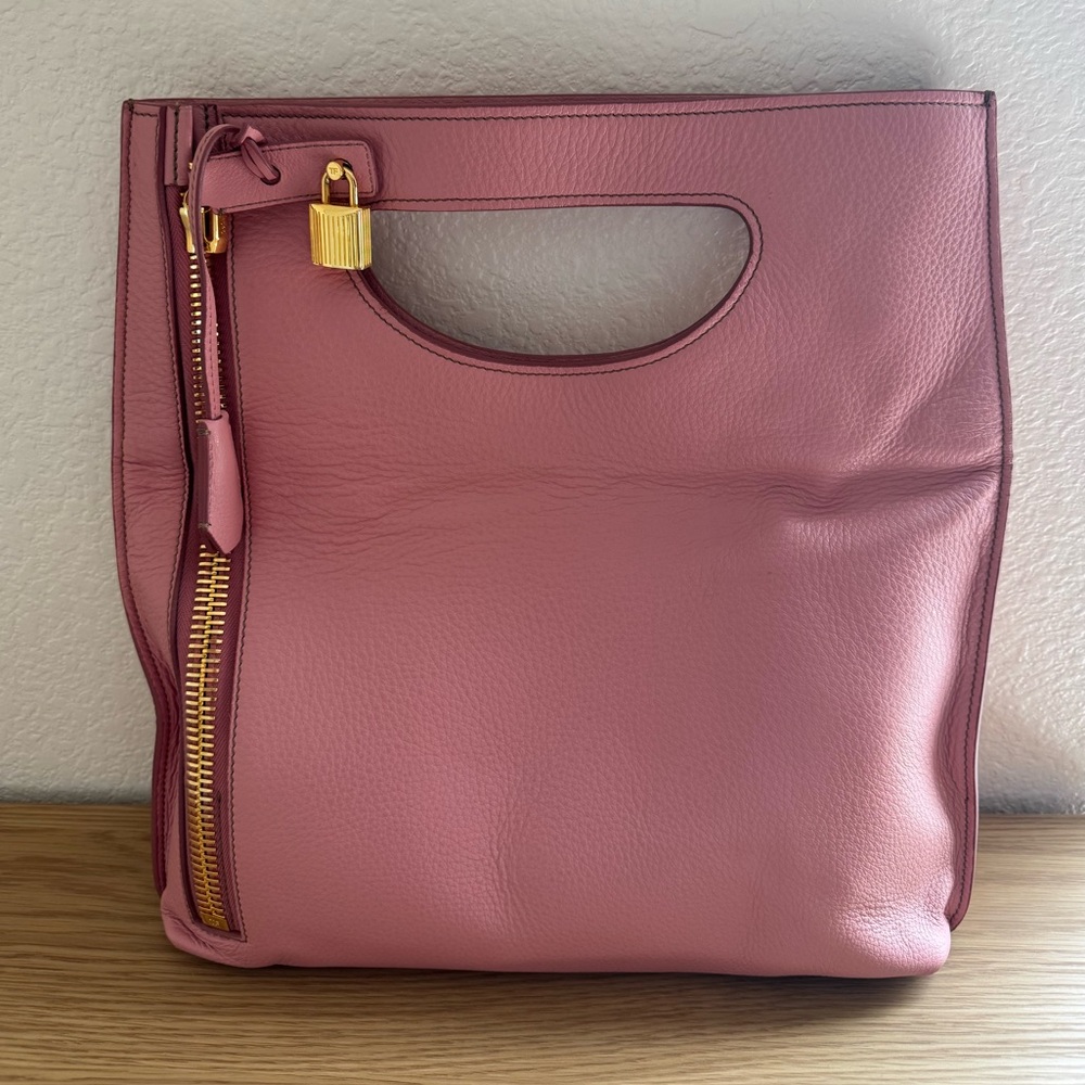Tom Ford Alix Dusty Pink Leather Bag with Gold Hardware